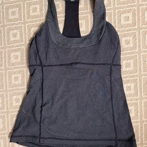 Lululemon Women’s Charcoal Gray Scoop Neck Athletic Tank Top - Sz 8